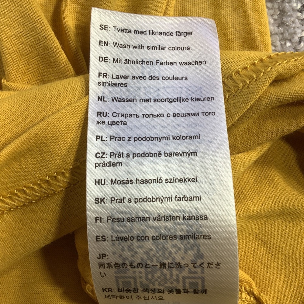 Fjallraven Mens Logo T-Shirt Ochre Yellow Organic Cotton Graphic Tee Size S NWT - Picture 10 of 14